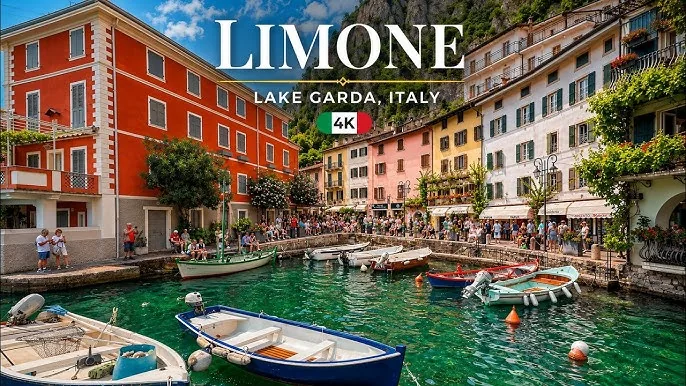 The harbor of Limone sul Garda on the shore of Lake Garda