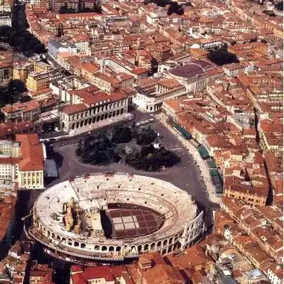 Aerial view of the Roman Arena in Verona
